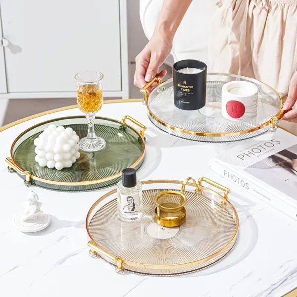 round storage acrylic table tray