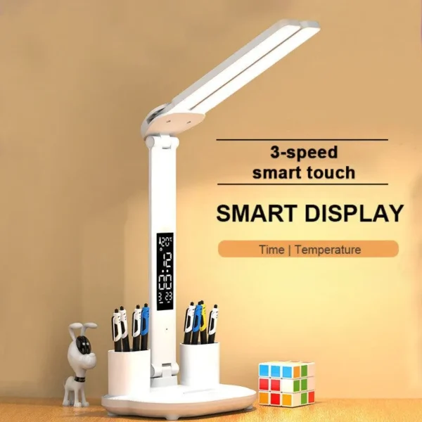 led clock table lamp